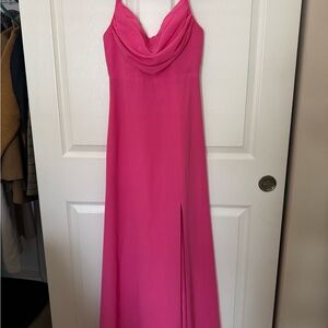 REVELRY Malibu Pink Ember Chiffon Bridesmaid Gown - Dry Cleaned Like New